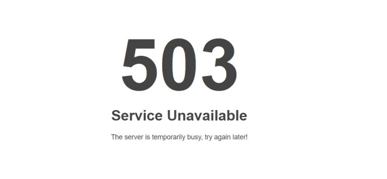 Error 503 service unavailable